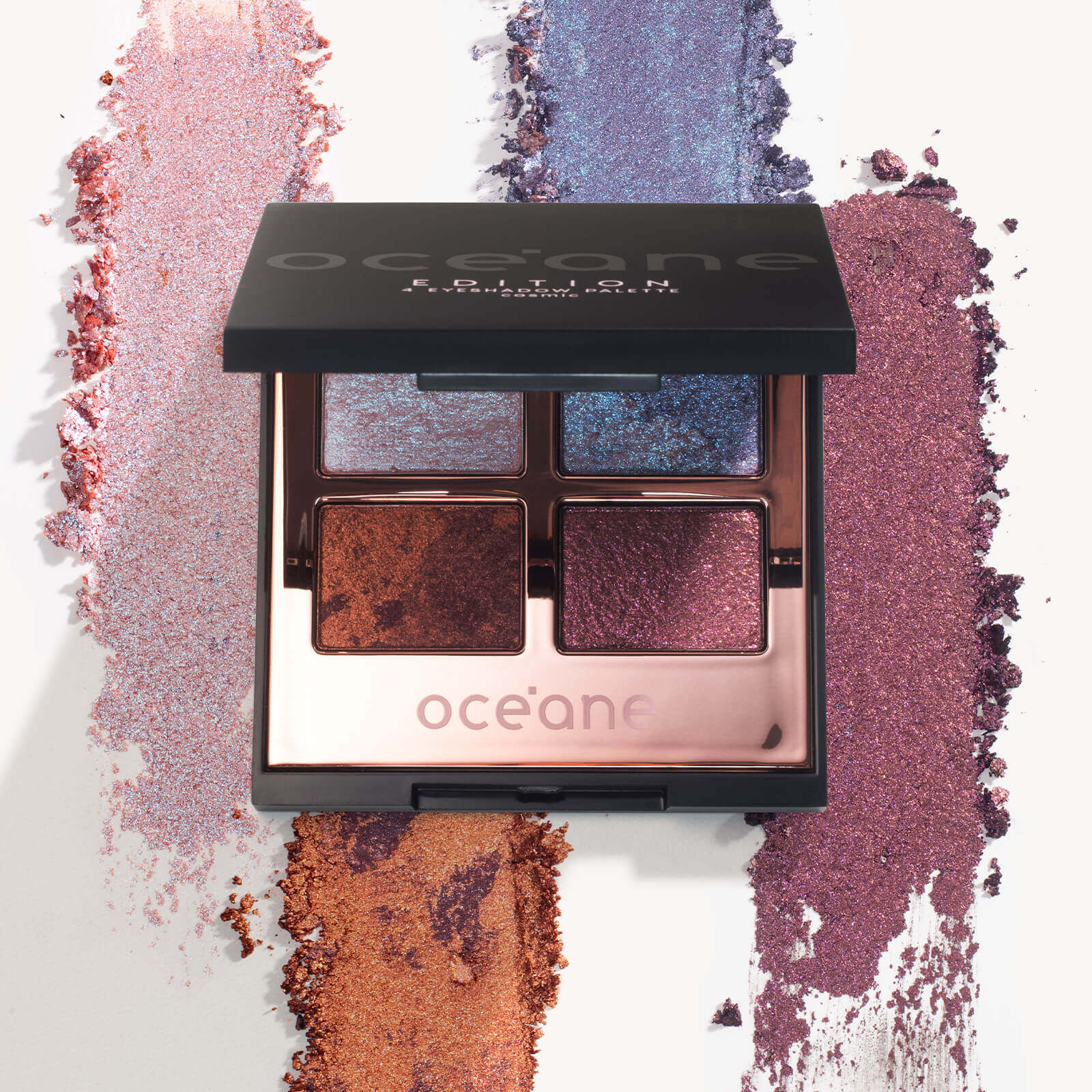 Kit Paleta de Sombras 4 Eyeshadow Palette Cosmic + Blush Cintilante Océane Edition