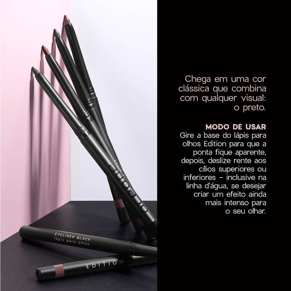 Kit Lápis de Olhos Marrom + Lápis de Olhos Preto + Paleta de Sombras Nude Océane Edition