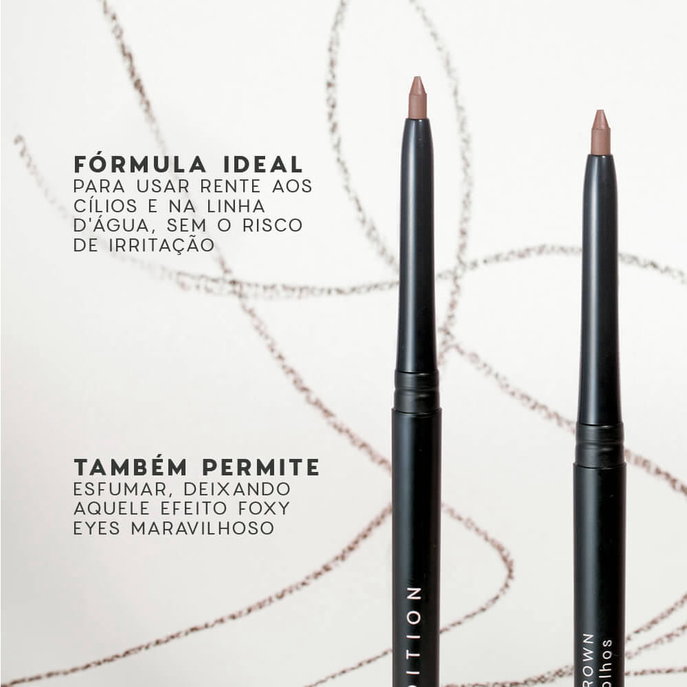 Kit Lápis de Olhos Marrom + Lápis de Olhos Preto + Máscara de Cílios Océane Edition