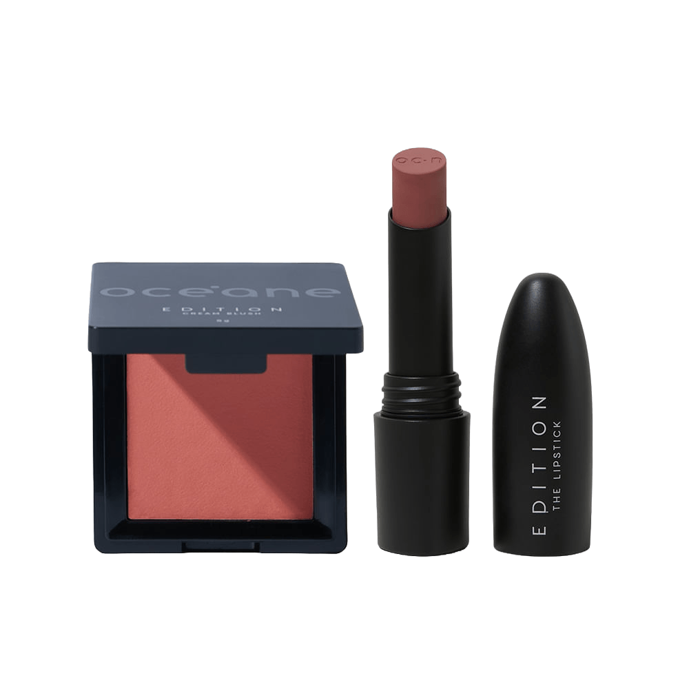 Kit Batom Nude Semi-matte + Blush Cremoso