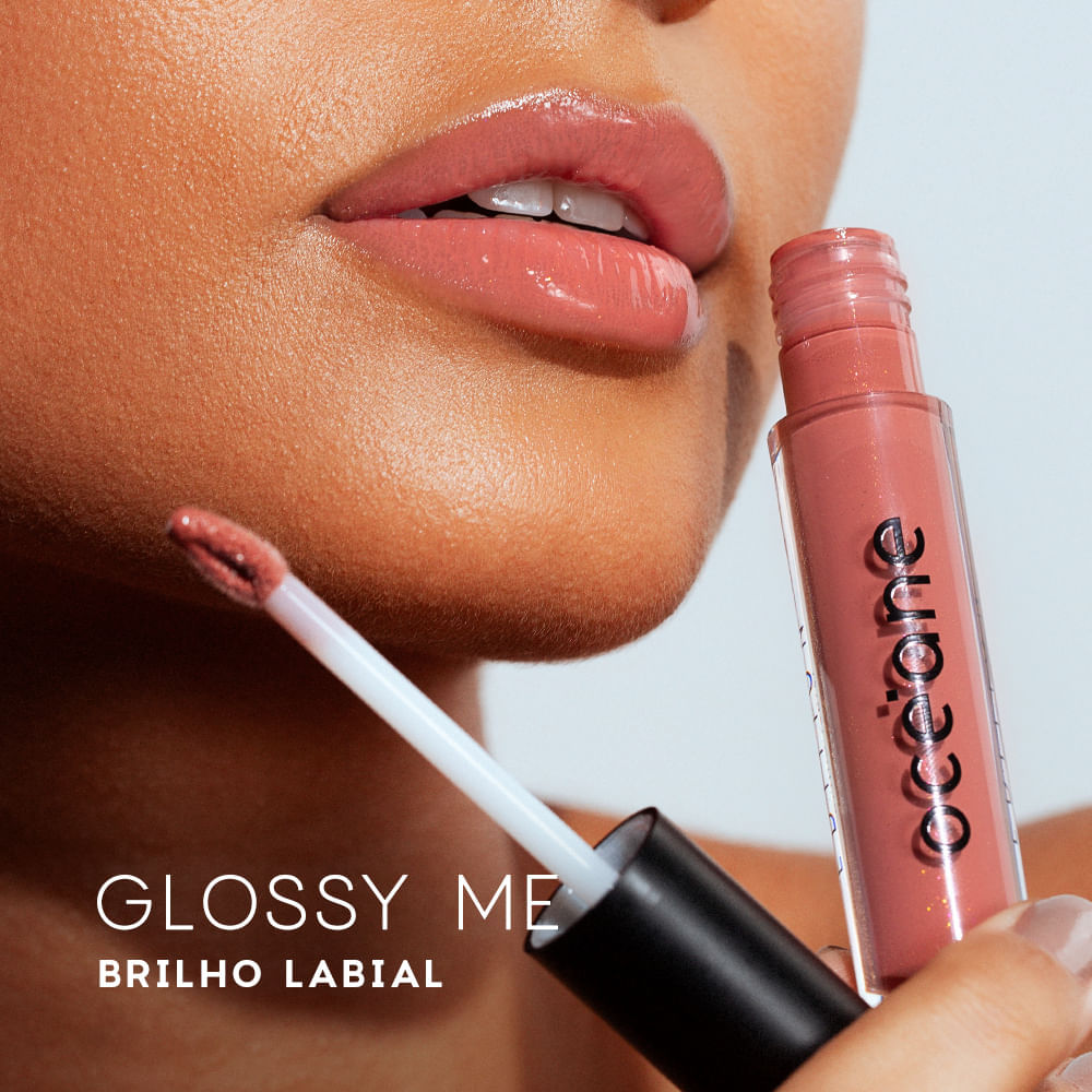Kit Brilho Labial Transparente Glossy Me Glazed + Brilho Labial Nude Glossy Me Shimmer Brown Océane Edition