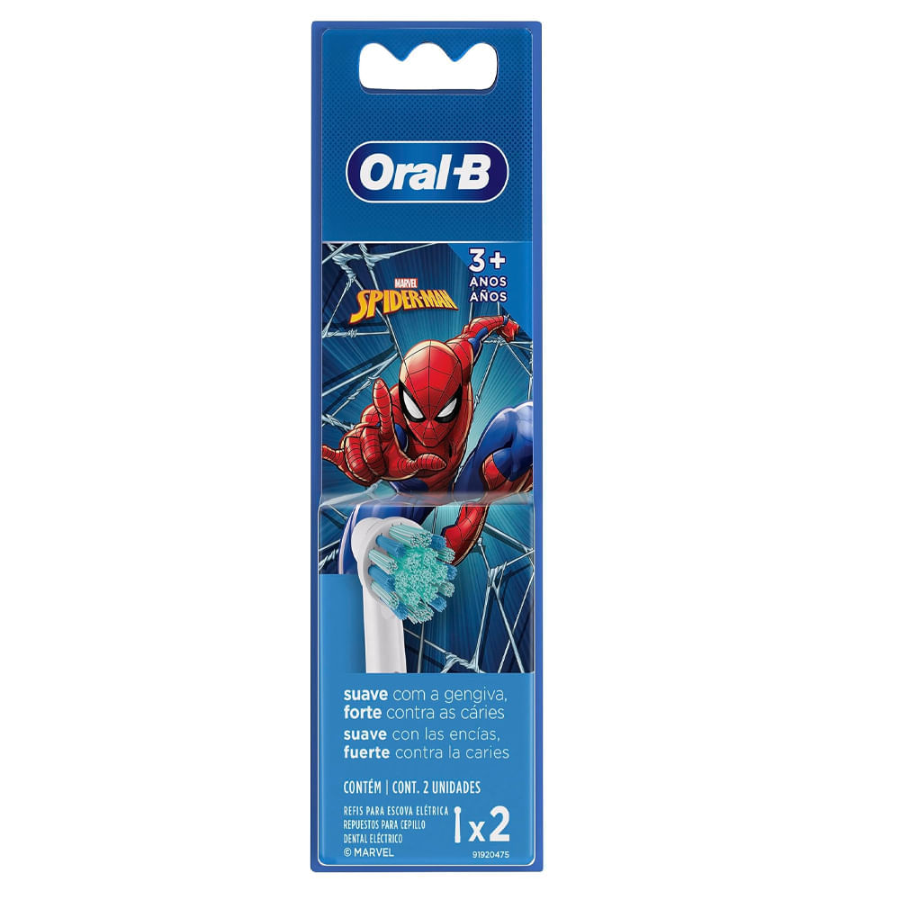 Refil Para Escova Elétrica Oral-B Kids Spider man 2 Unidades