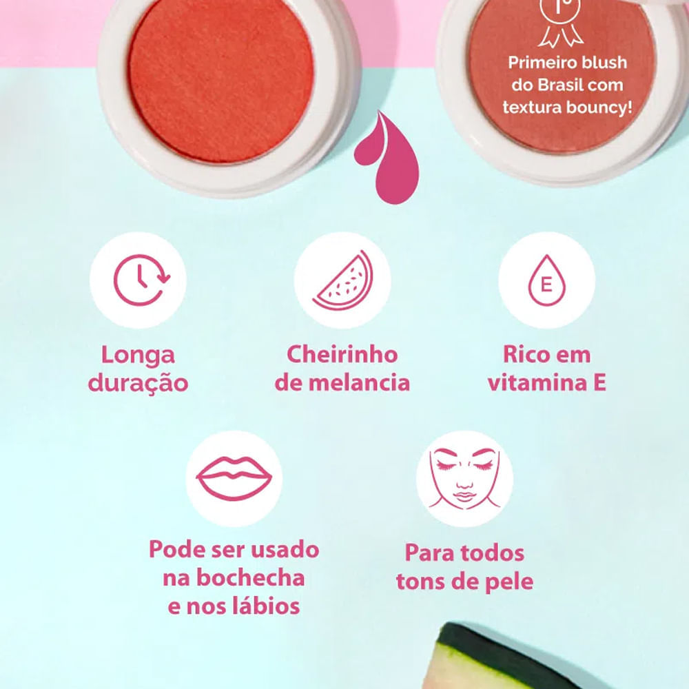 Blush Aveludado Ruby Kisses Melon Pop Bouncy Red Pop