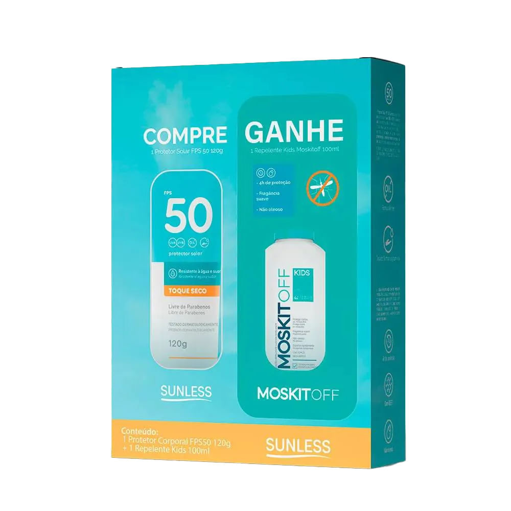 Kit Protetor Solar Sunless Fps50 120g + Repelente Kids 100ml