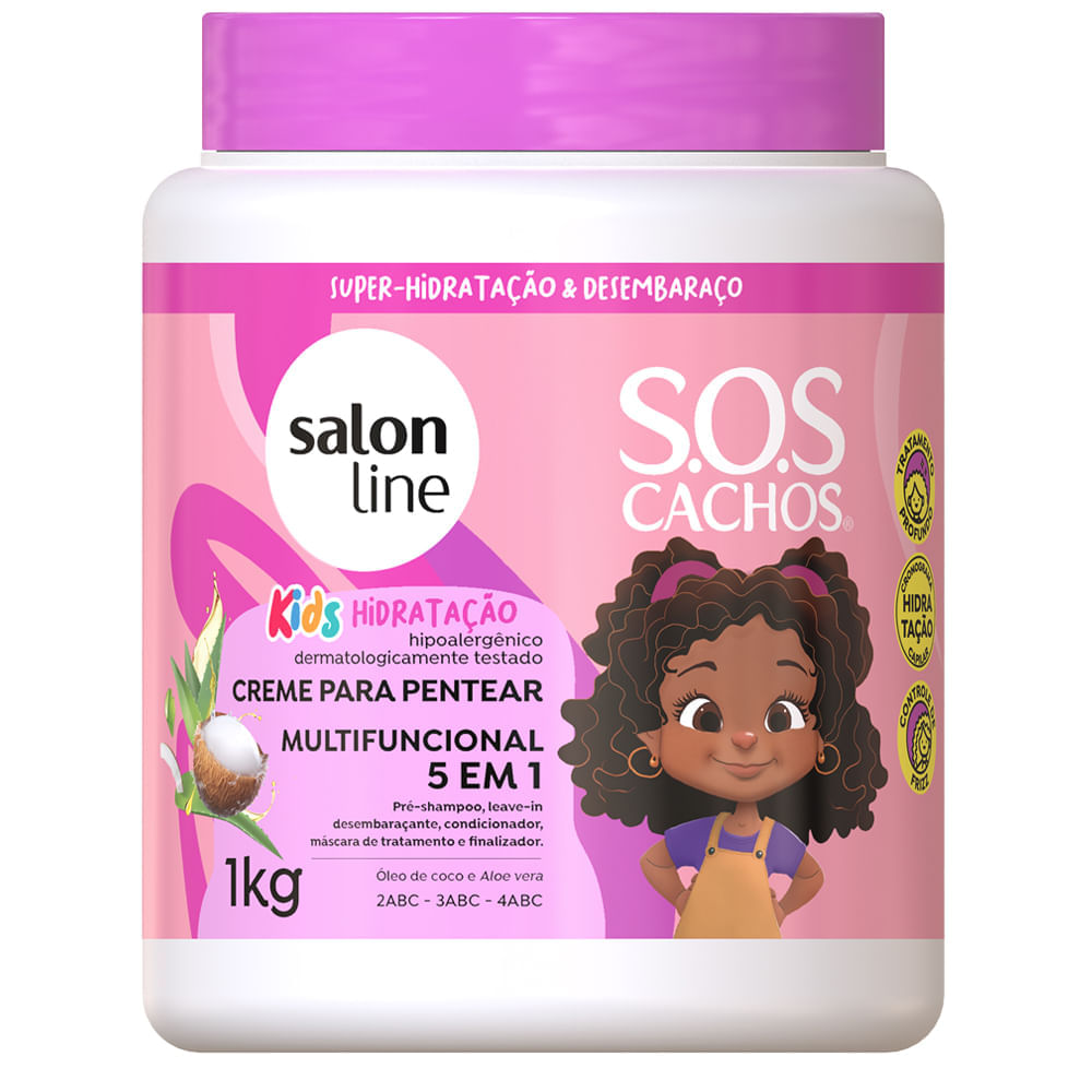 Creme De Pentear Salon Line SOS Cachos 5Em1 Hidratação Kids 1Kg