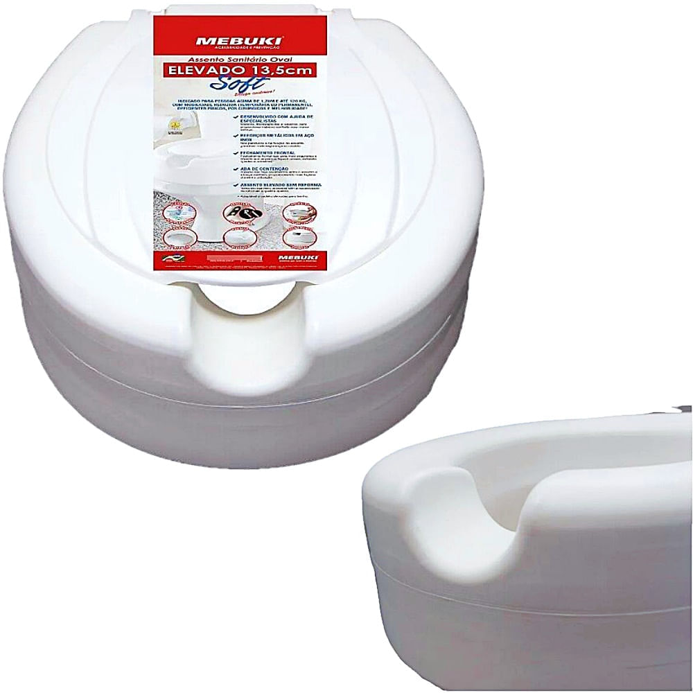 Assento Sanitário Elevado Oval Soft