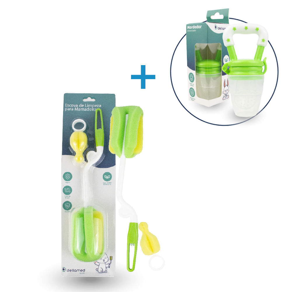 Kit Limpador de Mamadeira + Alimentador para Beb�s Dellamed