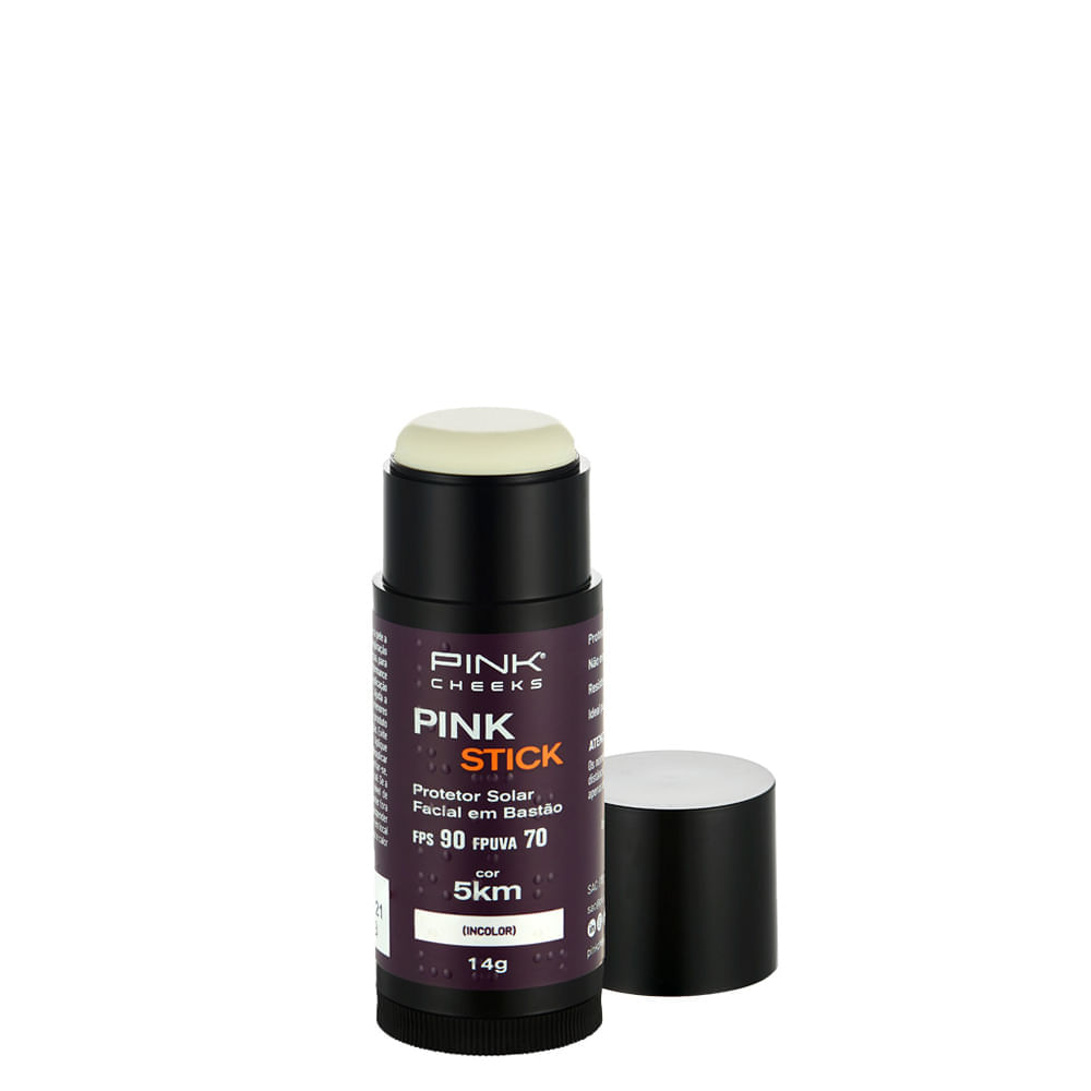 Protetor Solar Facial Pink Cheeks Pink Stick Fps 90 Fpuva 70 Incolor 5km 14 G