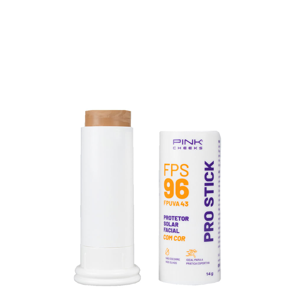 Protetor Solar Multifuncional Facial com Cor Pink Cheeks Pro Stick FPS 96 FPUVA 43 Pro15 14 g