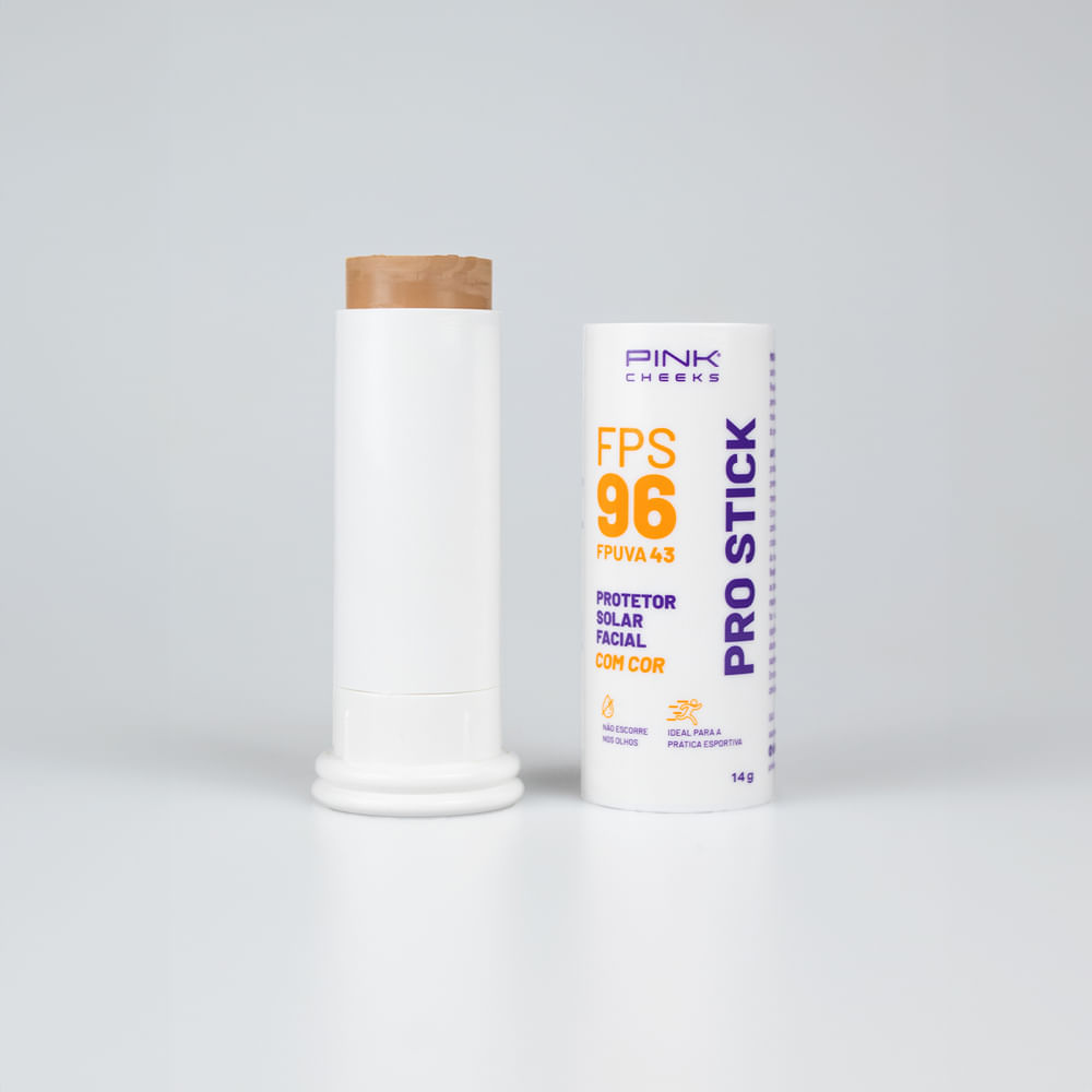 Protetor Solar Multifuncional Facial com Cor Pink Cheeks Pro Stick FPS 96 FPUVA 43 Pro15 14 g