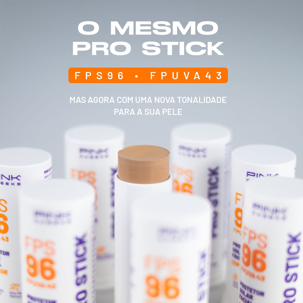 Protetor Solar Multifuncional Facial com Cor Pink Cheeks Pro Stick FPS 96 FPUVA 43 Pro15 14 g