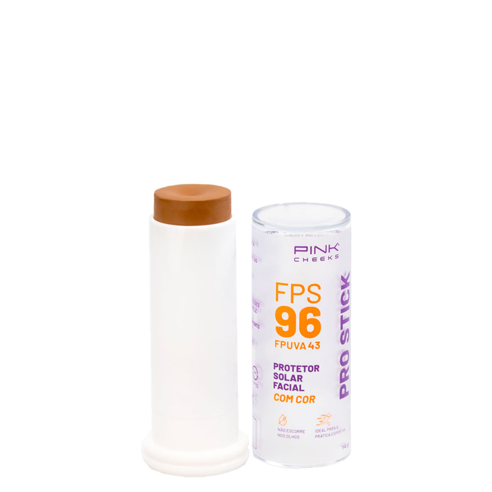 Protetor Solar Facial Com Cor Pink Cheeks Pro Stick Fps 96 Fpuva 43 Pro40 14 G