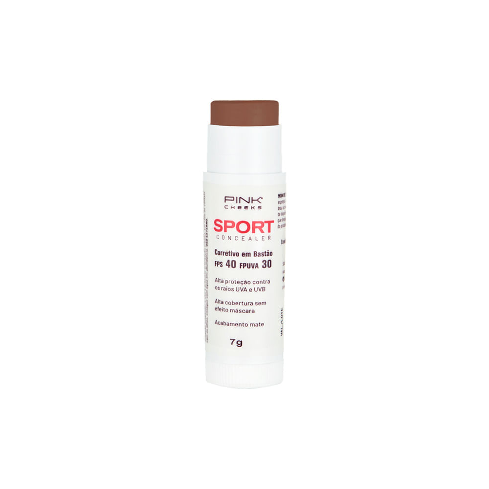 Corretivo em Bastão Cremoso com Protetor Solar Natural Pink Cheeks Sport Concealer FPS 40 FPUVA 30 C50 7 g