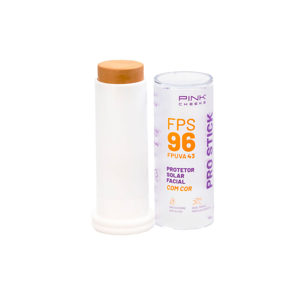 Protetor Solar Facial com Cor Pink Cheeks Pro Stick FPS 96 FPUVA 43 Pro30 14 g