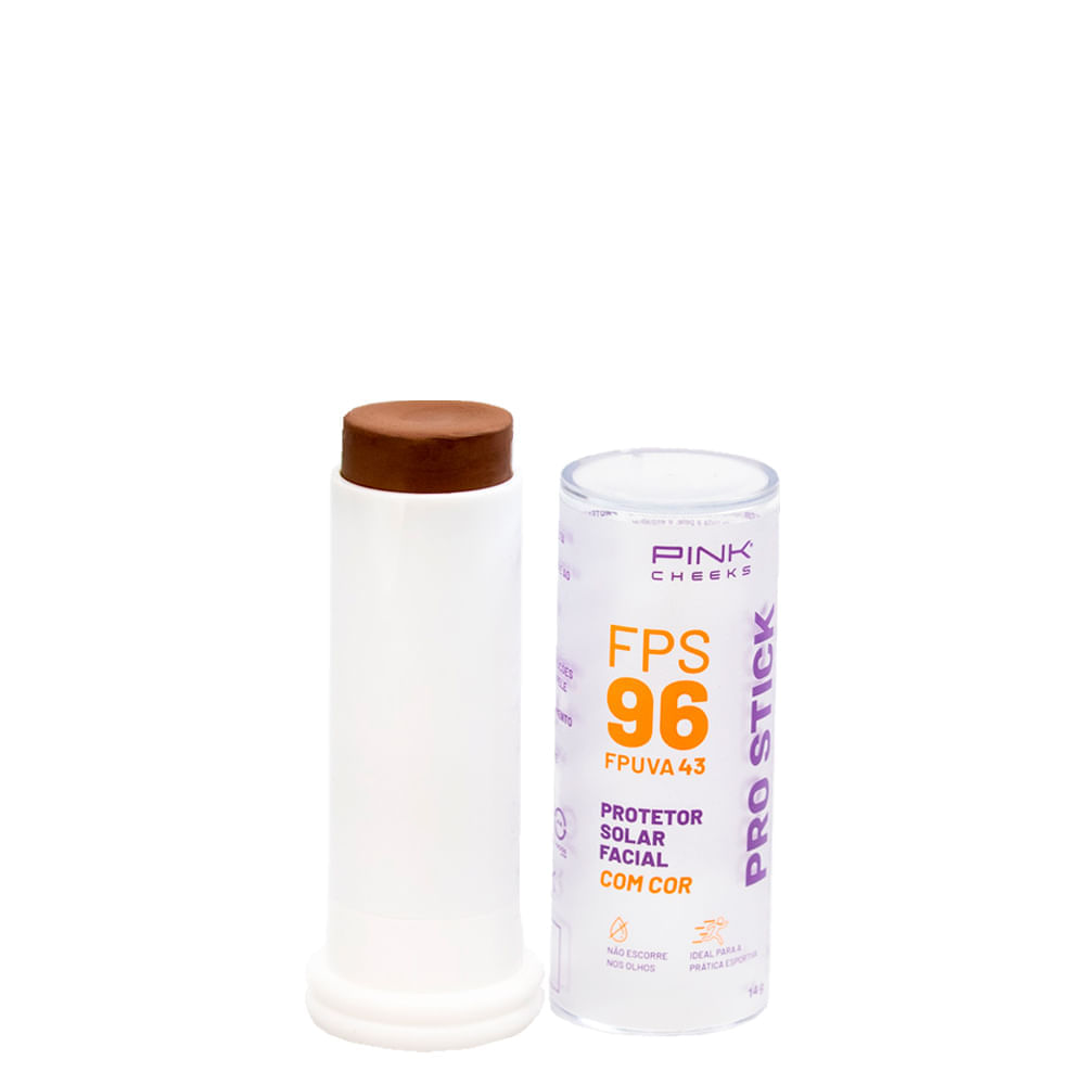 Protetor Solar Facial Com Cor Pink Cheeks Pro Stick Fps 96 Fpuva 43 Pro50 14g