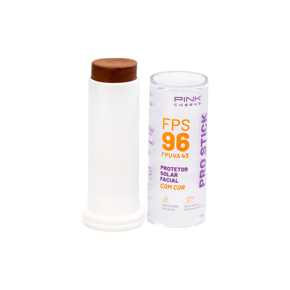 Protetor Solar Facial com Cor Pink Cheeks Pro Stick FPS 96 FPUVA 43 Pro50 14g