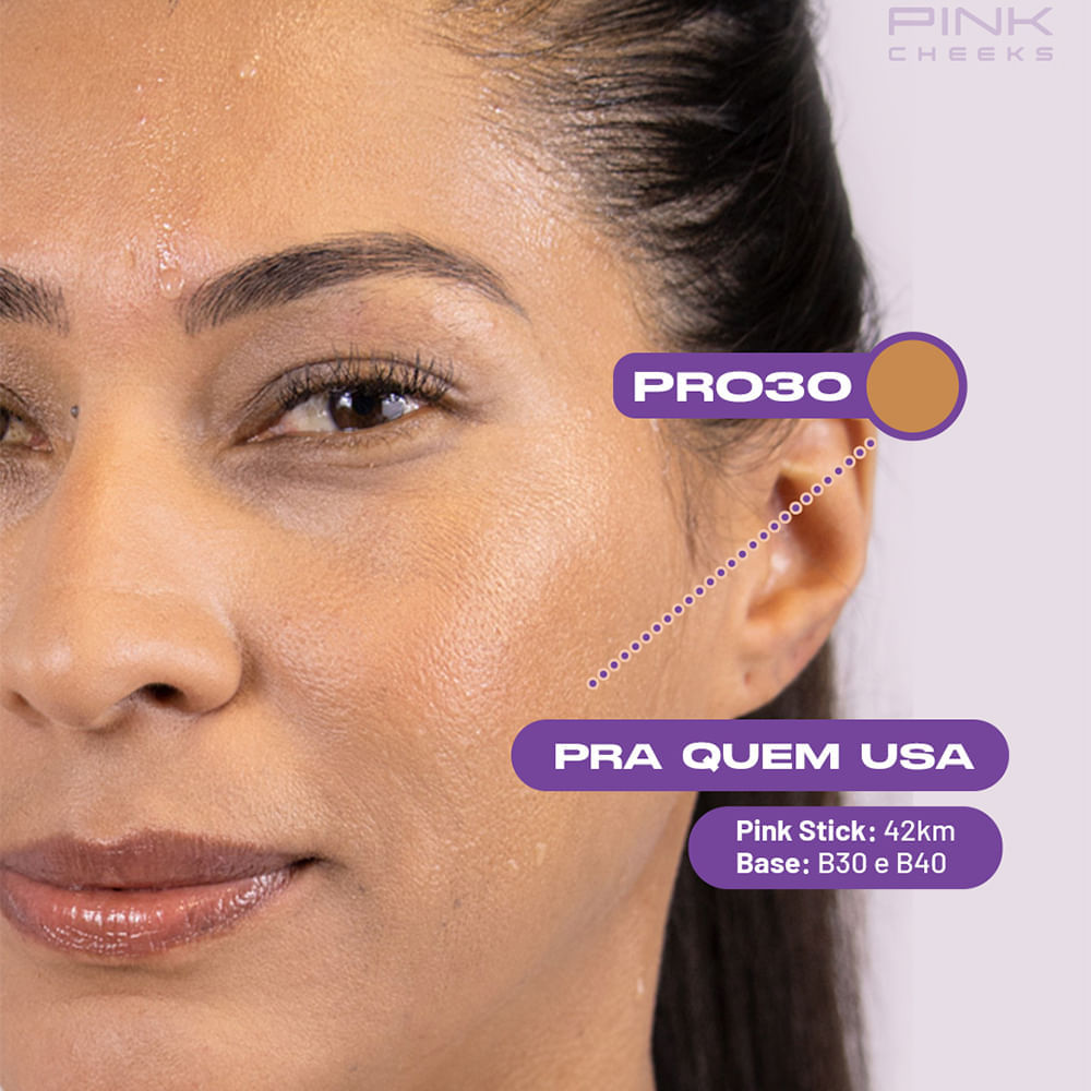 Protetor Solar Facial com Cor Pink Cheeks Pro Stick FPS 96 FPUVA 43 Pro30 14 g