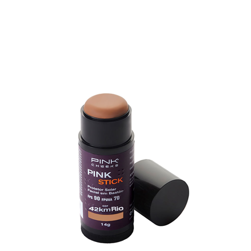 Protetor Solar Facial com Cor Pink Cheeks Pink Stick FPS 90 FPUVA 70 42Km Rio 14 g