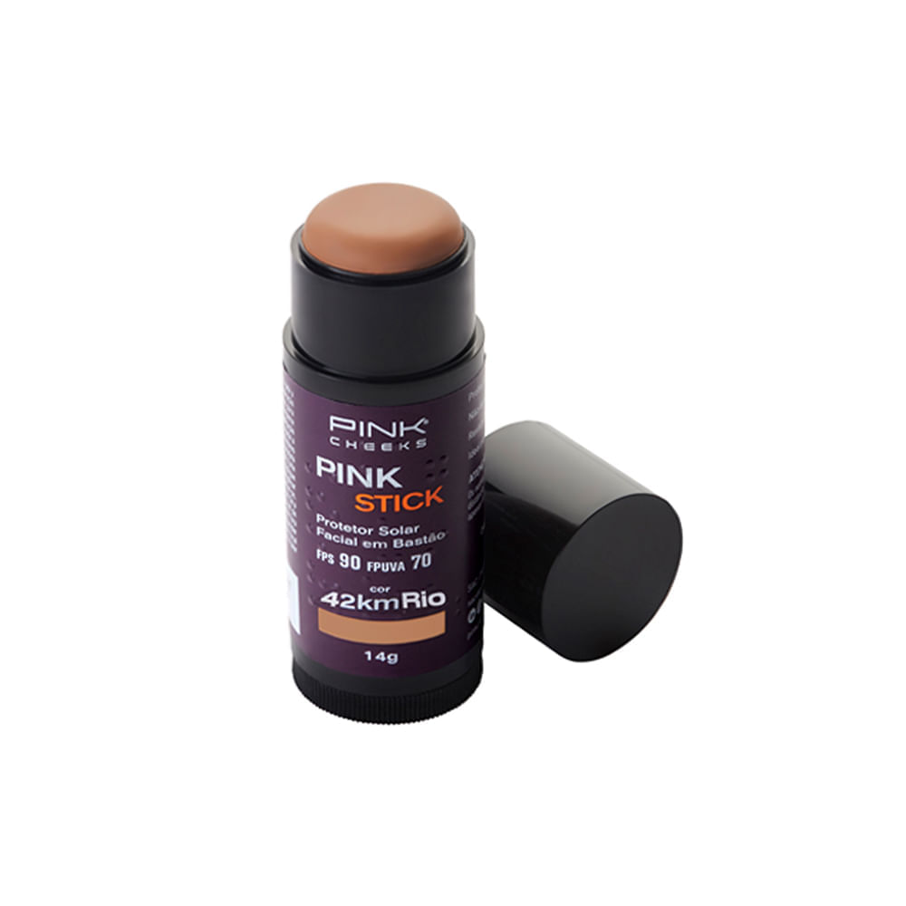 Protetor Solar Facial com Cor Pink Cheeks Pink Stick FPS 90 FPUVA 70 42Km Rio 14 g