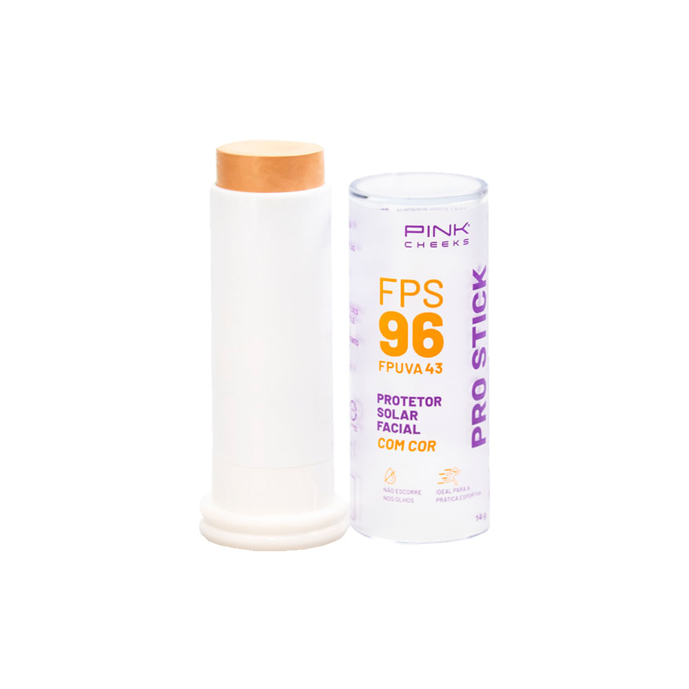 Protetor Solar Facial com Cor Pink Cheeks Pro Stick FPS 96 FPUVA 43 Pro10 14 g