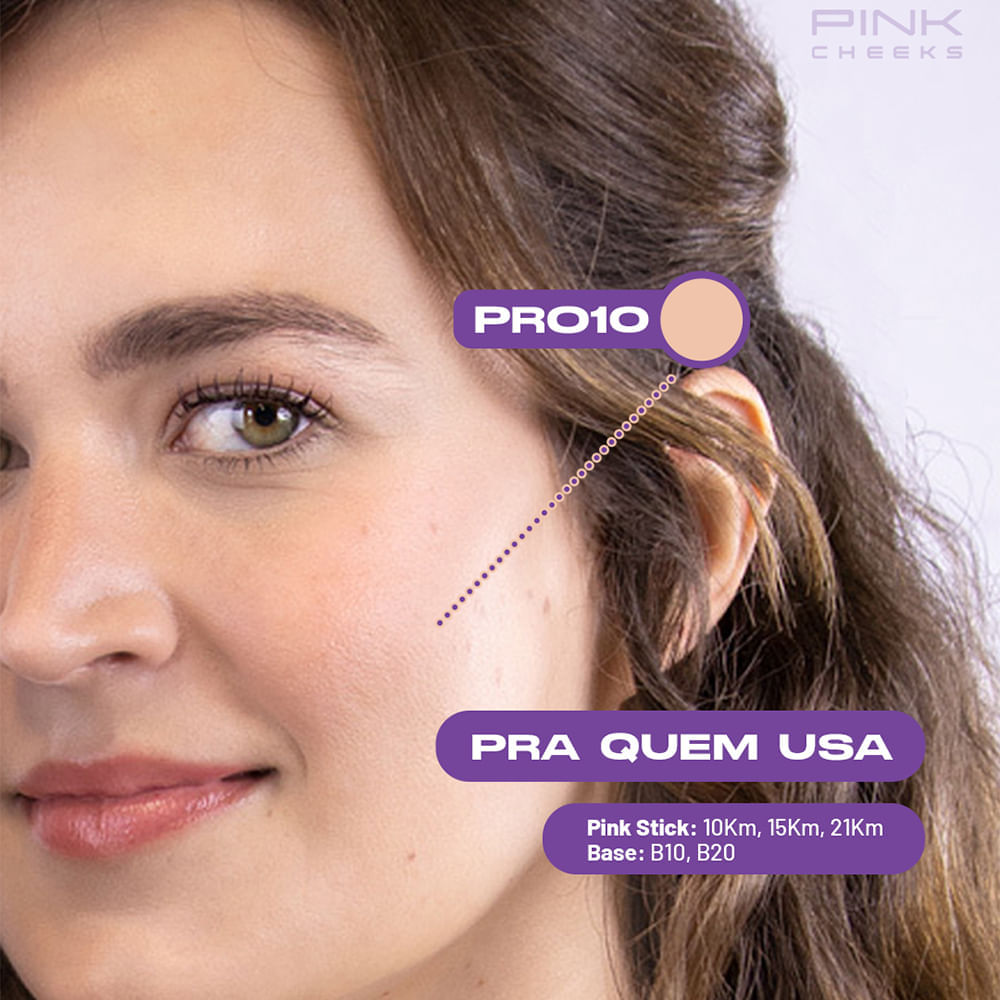 Protetor Solar Facial com Cor Pink Cheeks Pro Stick FPS 96 FPUVA 43 Pro10 14 g