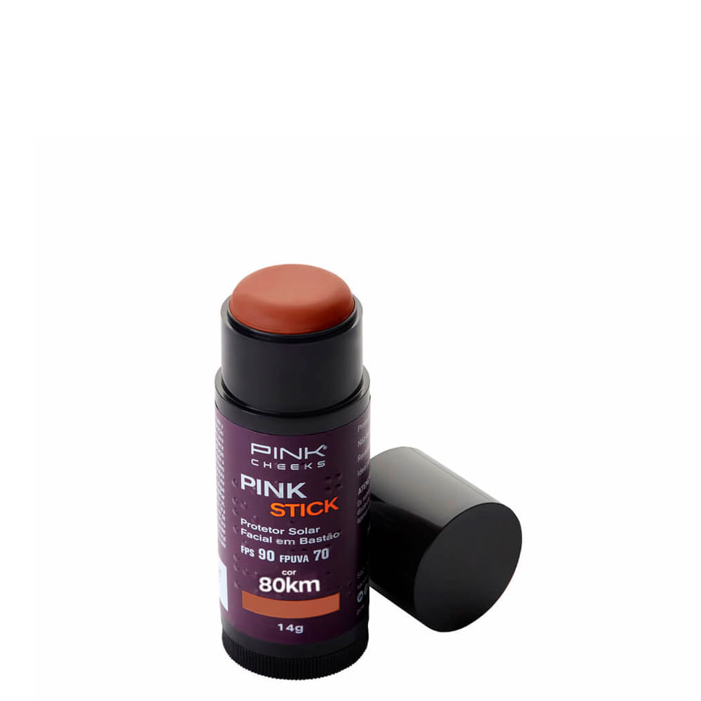 Protetor Solar Facial com Cor Pink Cheeks Pink Stick FPS 90 FPUVA 70 80Km Ultra 14 g