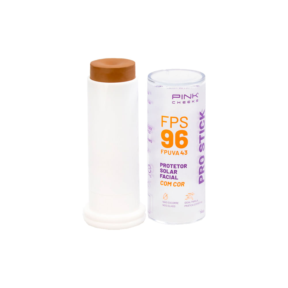 Protetor Solar Facial com Cor Pink Cheeks Pro Stick FPS 96 FPUVA 43 Pro40 14 g