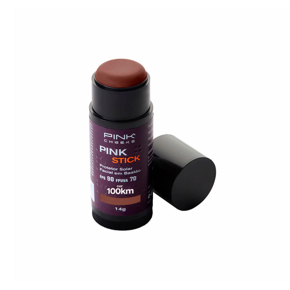 Protetor Solar Facial com Cor Pink Cheeks Pink Stick FPS 90 FPUVA 70 100Km Ultra 14 g