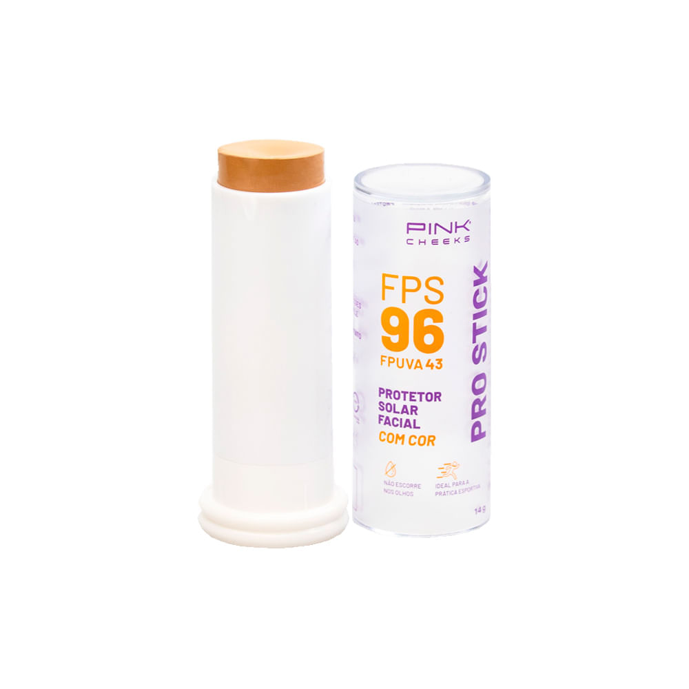 Protetor Solar Facial com Cor Pink Cheeks Pro Stick FPS 96 FPUVA 43 Pro20 14 g