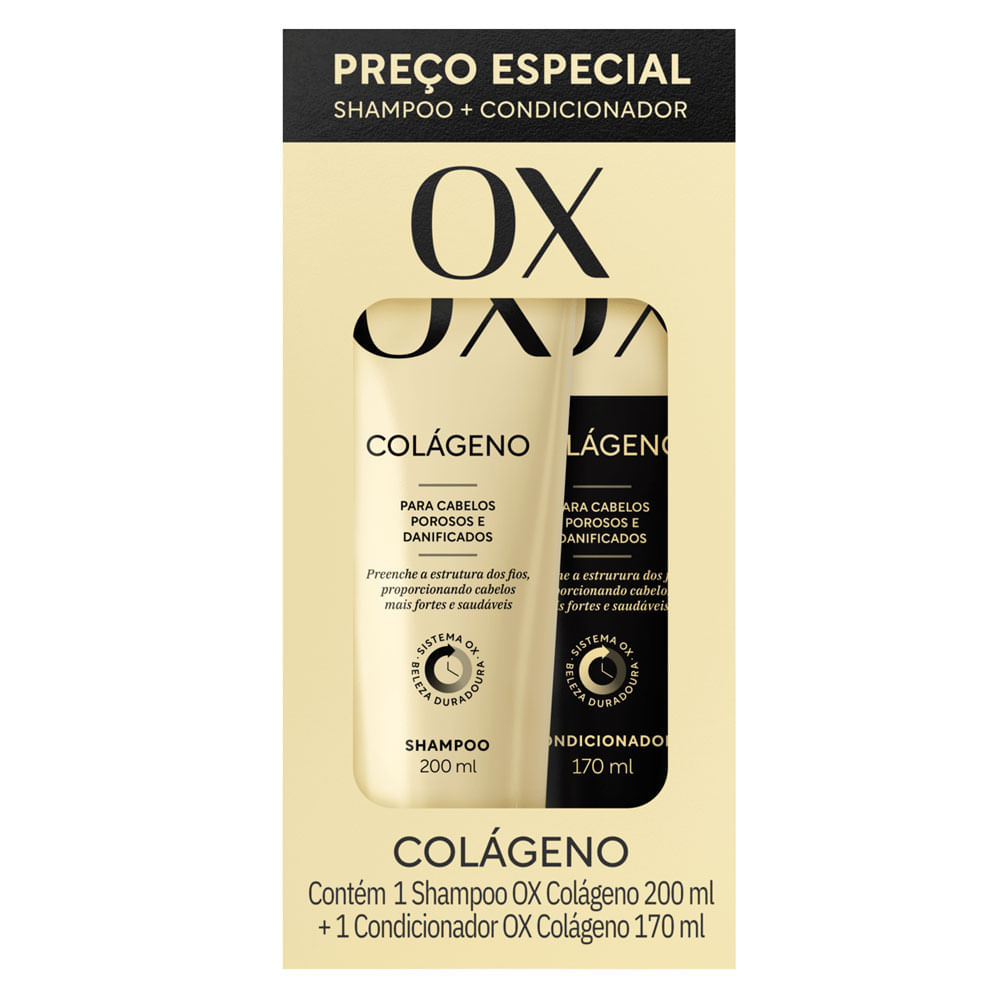 Kit Sampoo 200ml e Condicionador 170ml Ox Colágeno