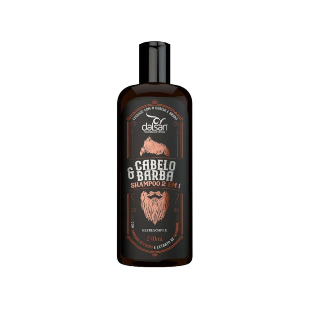 Shampoo Masculino Dalsan 2 Em 1 Cabelo E Barba 240ml