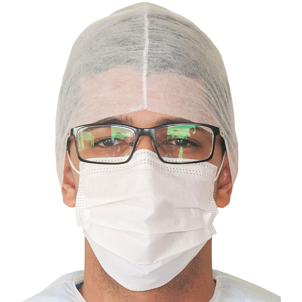 Gorro TNT Dejamaro Descartável Gram 20 Cor Branco 1 unidade