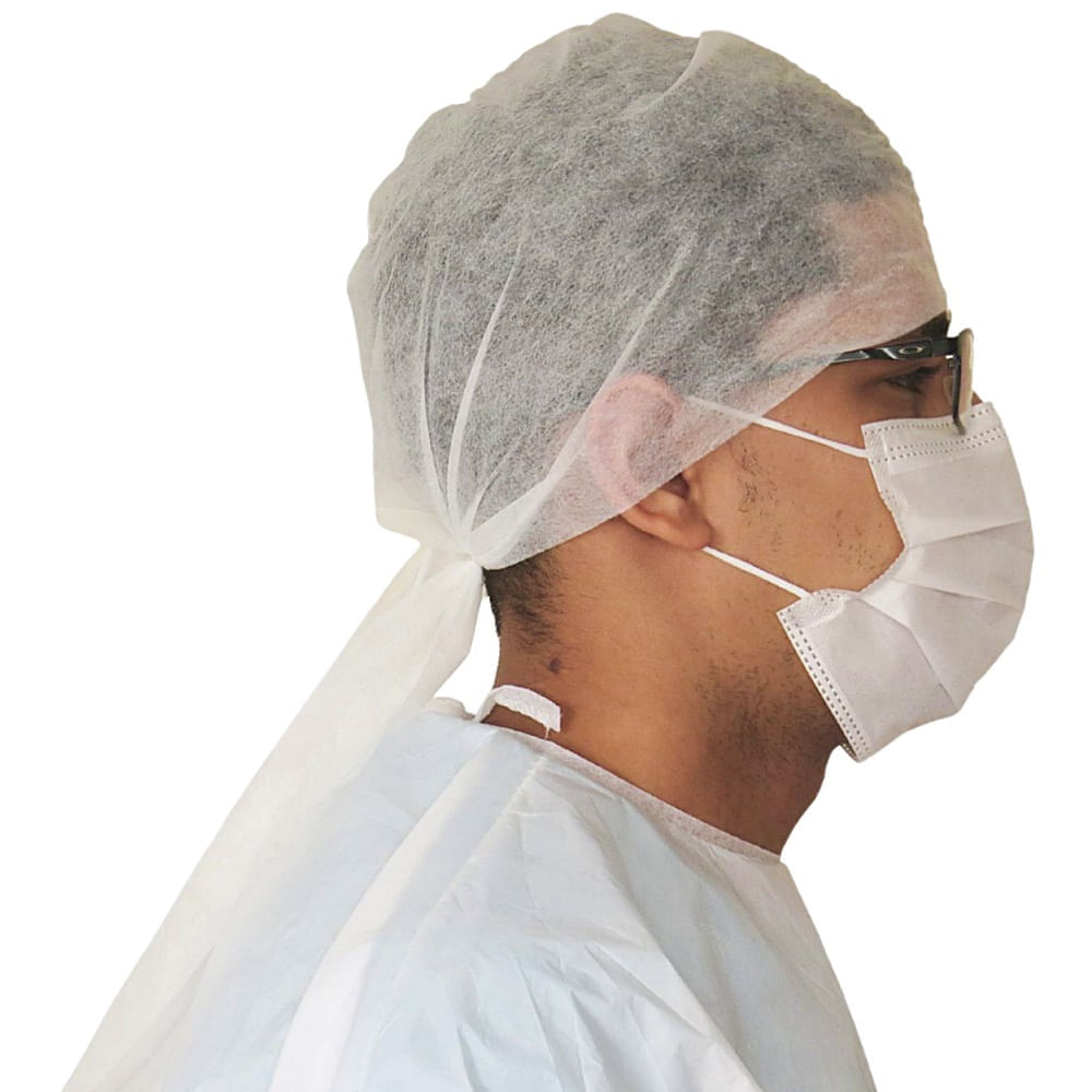 Gorro TNT Dejamaro Descartável Gram 20 Cor Branco 1 unidade