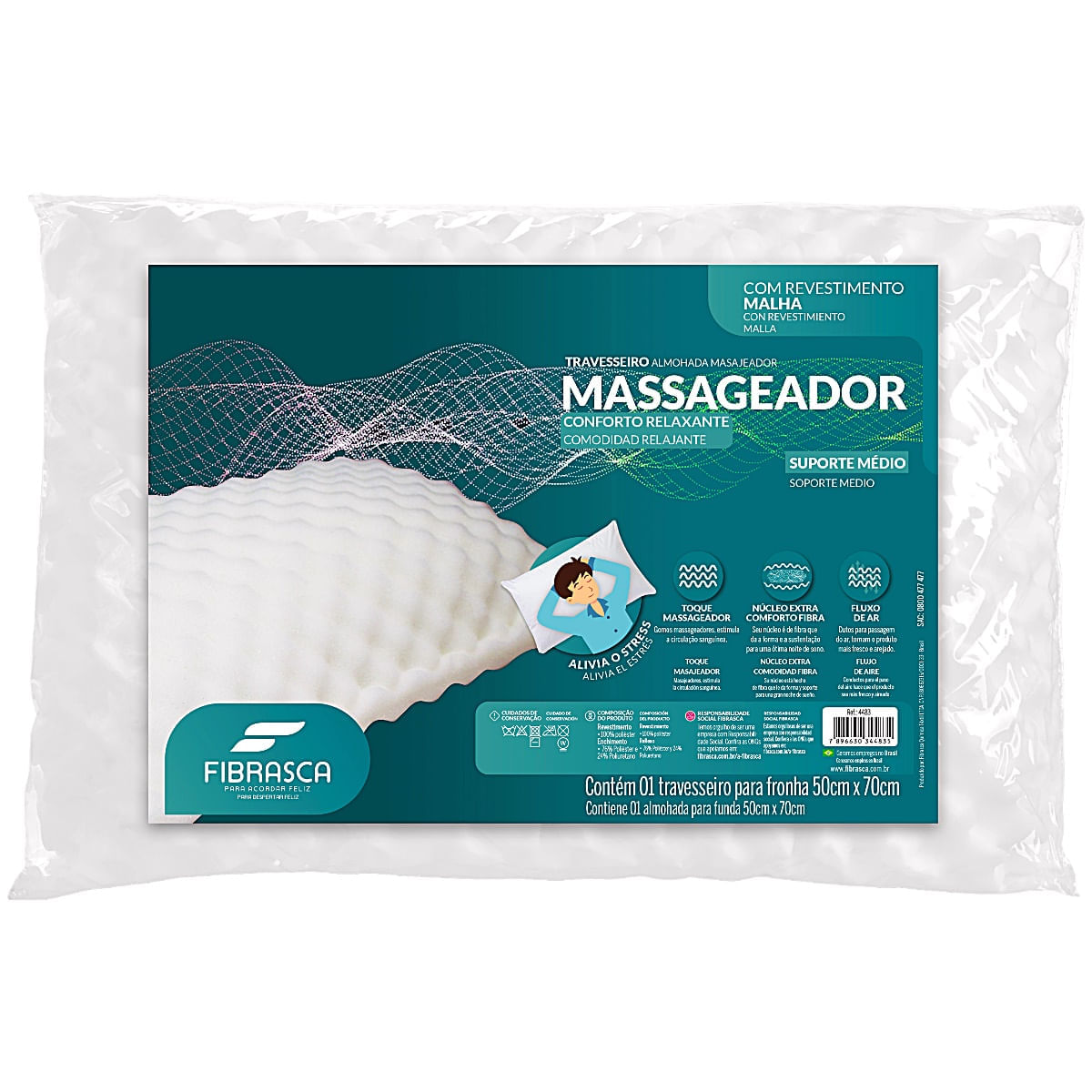 Travesseiro Massageador Fibrasca Suporte Médio