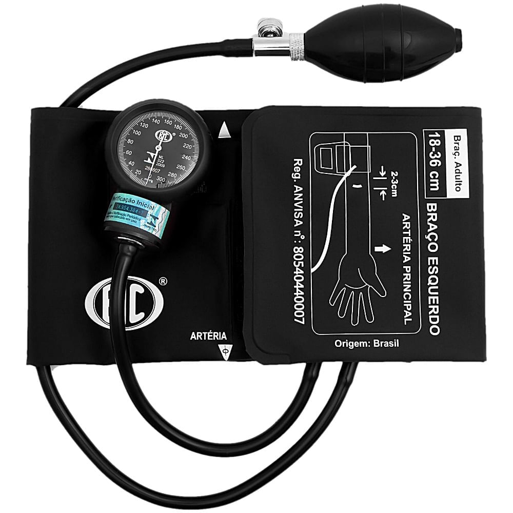 Aparelho De Pressão Bic Ap0858 Cor Preto Nylon/velcro