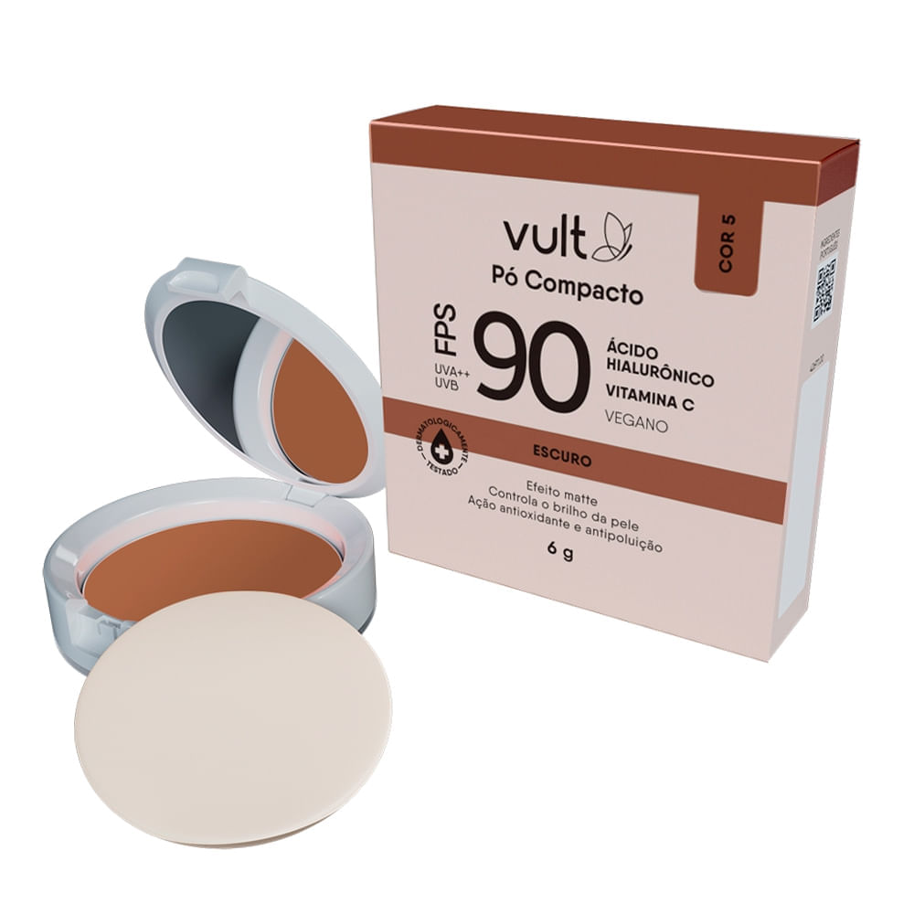 Pó Compacto Facial Vult Fps90 Cor 6 Extra Escuro