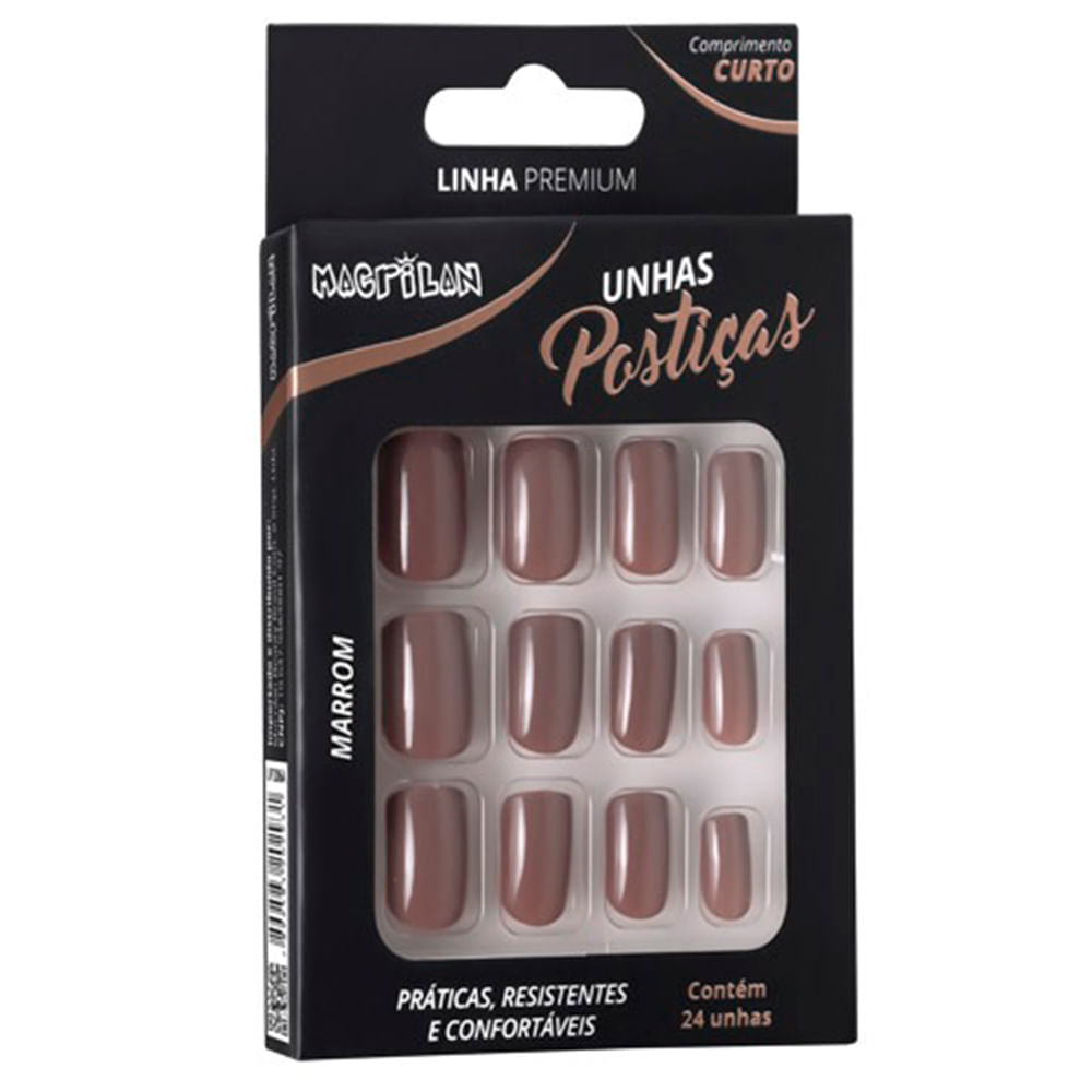 Unhas Postiças Macrilan Marrom