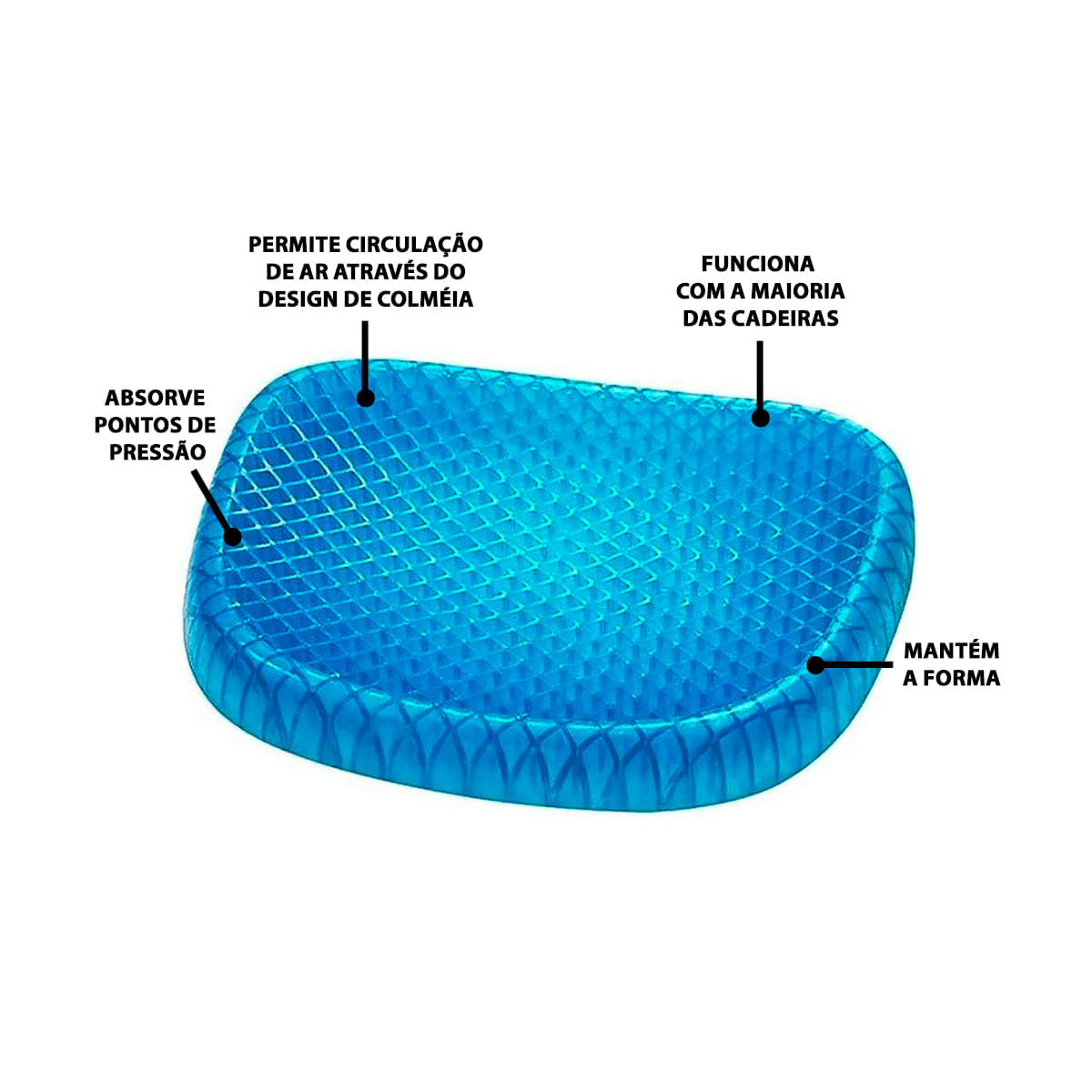 Almofada Assento de Silicone Egg Sit 40X34x4.5cm