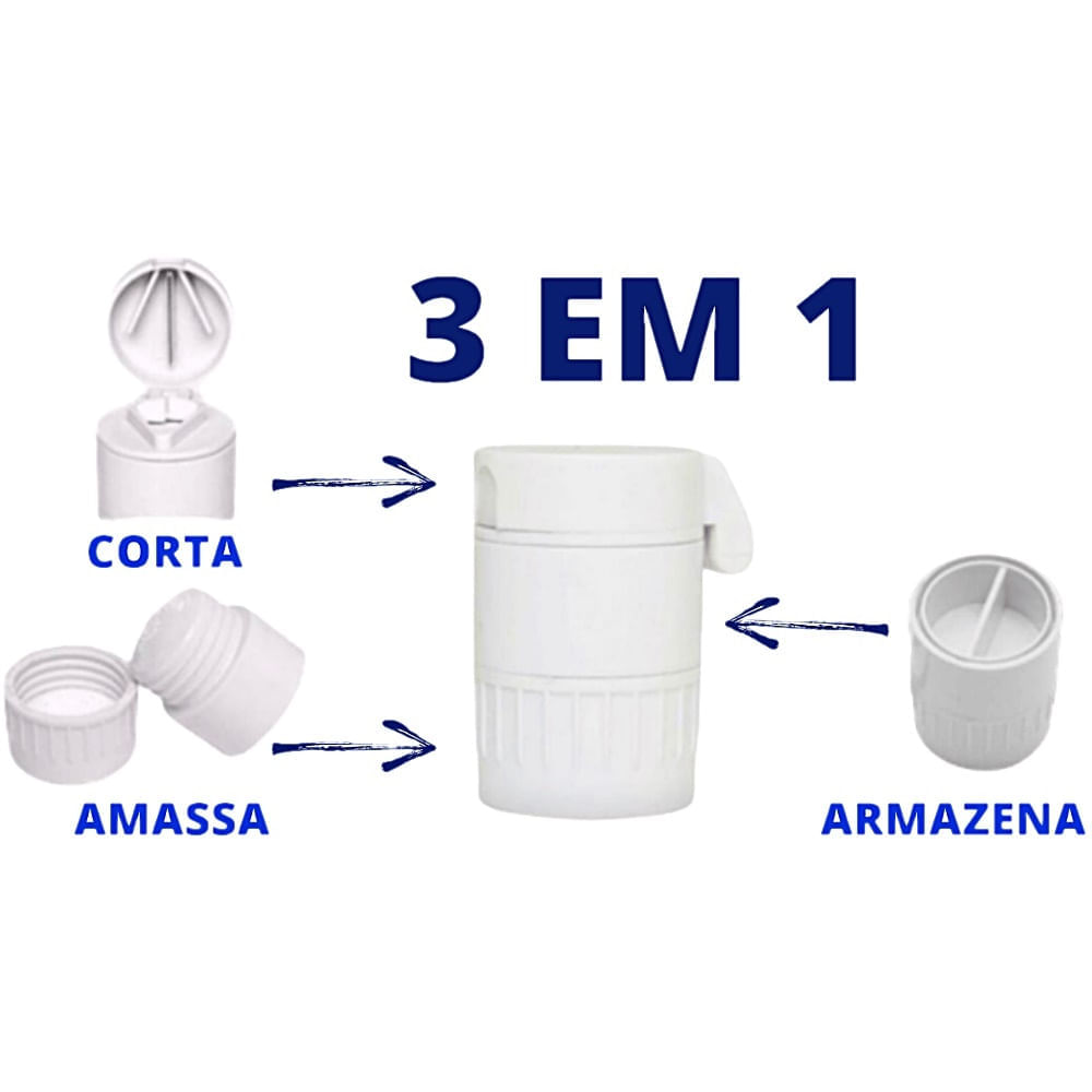 Amassador/Triturador/Porta Comprimidos 3x1 Supermedy