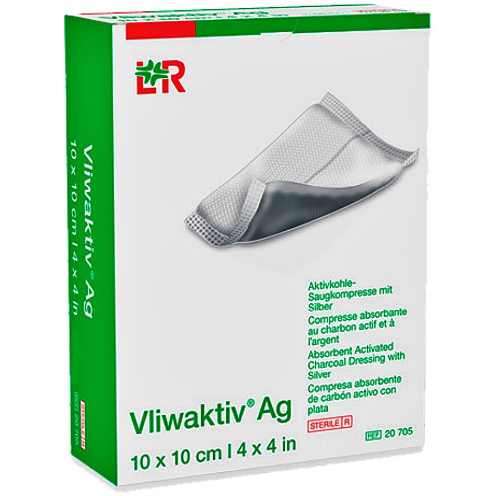 Curativo Vliwaktiv Ag Carvão Ativado/Prata 10x10cm