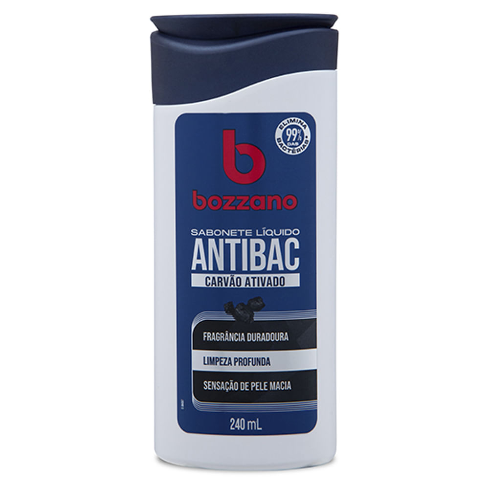 Sabonete Líquido Antibacteriano Bozzano Carvão Ativado 240ml