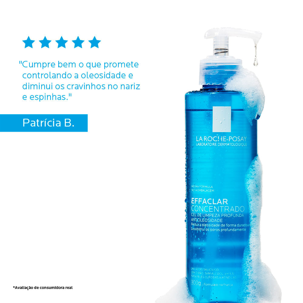 Gel Facial de Limpeza La Roche-Posay Effaclar Concentrado 300g