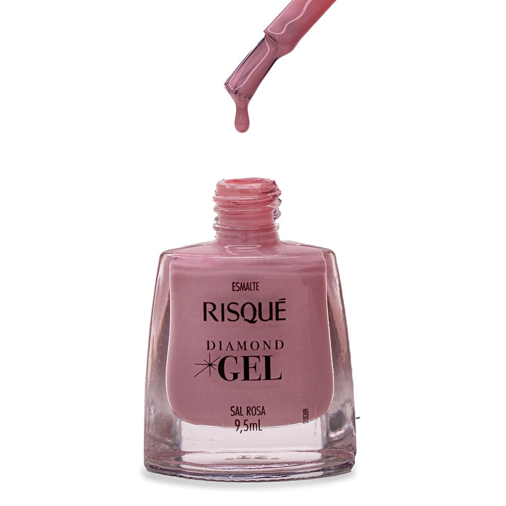 Esmalte Risqué Diamond Gel Sal Rosa Cremoso 9,5ml