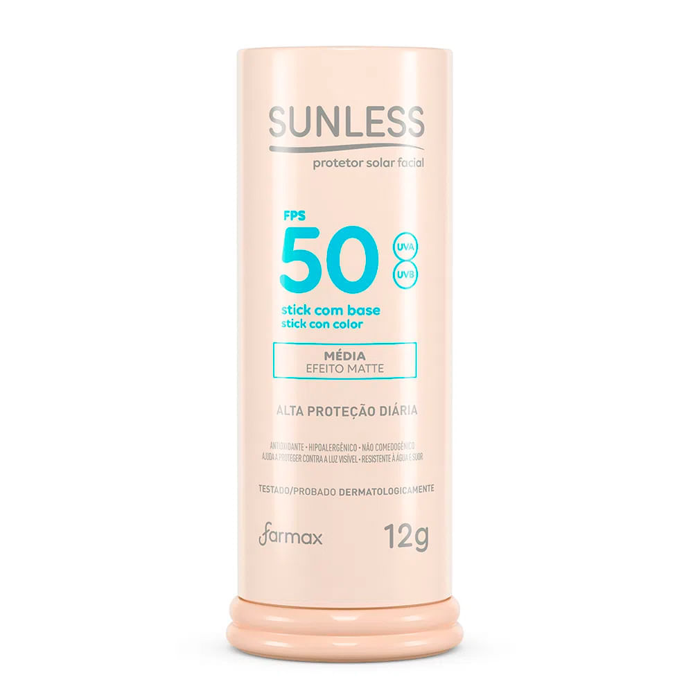Protetor Solar Facial Sunless Stick Com Base Média 12g