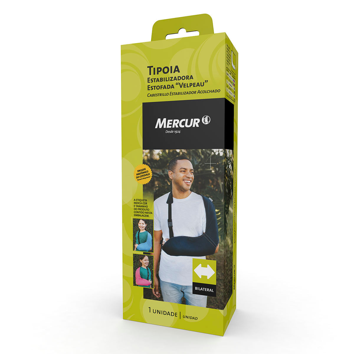 Tipoia Estabilizadora Velpeau Mercur Infantil com Orifício Cor Azul Marinho 1 unidade