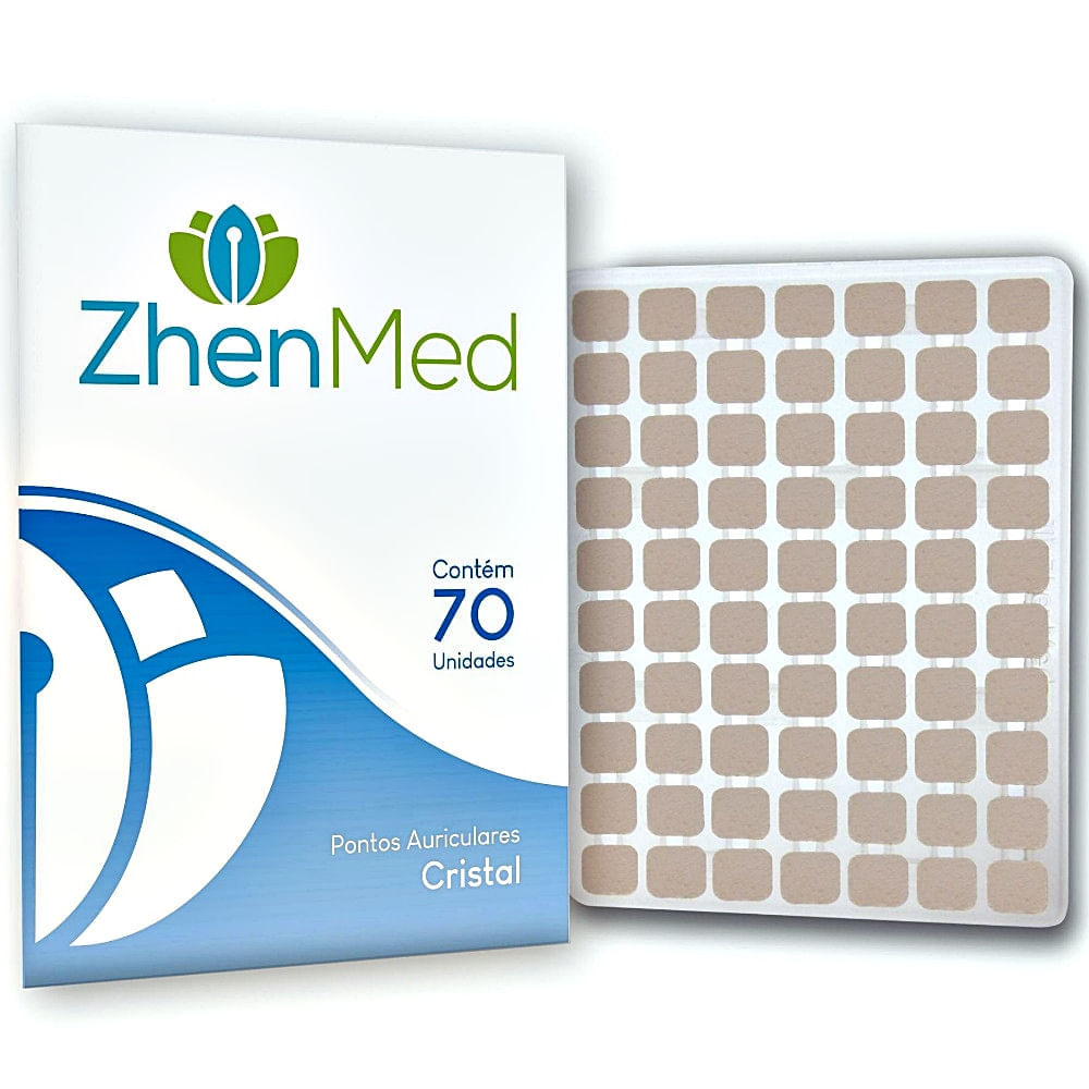 Placa Acupuntura Zhenmed Cristal Micropore Quadrado 70 Unidades