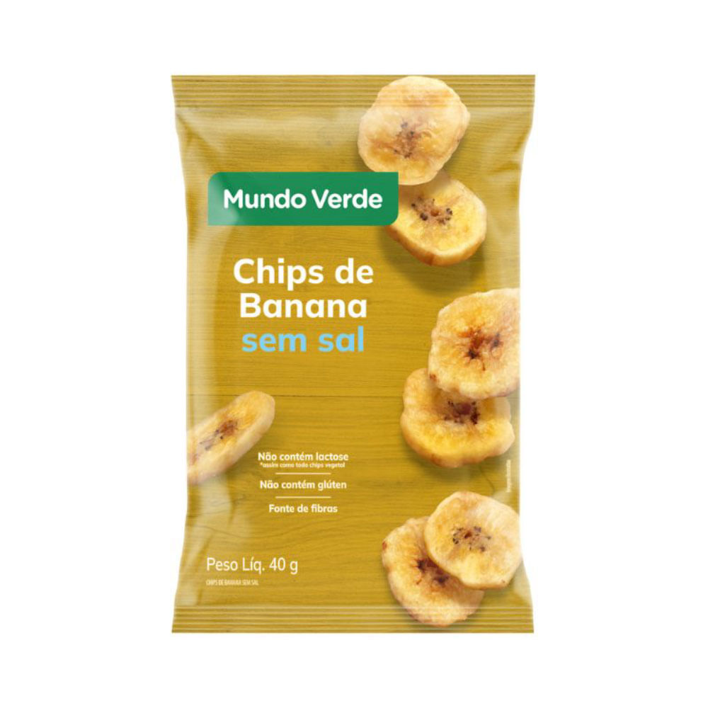 Chips de Banana Original sem Sal Mundo Verde Seleção 40g