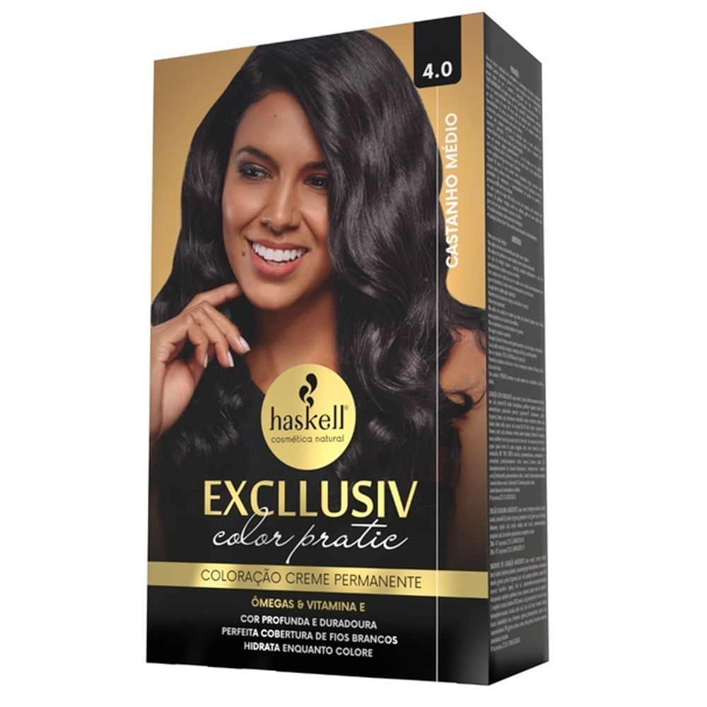 Kit Tintura Haskell Excllusiv Color Pratic Castanho Médio 4.0
