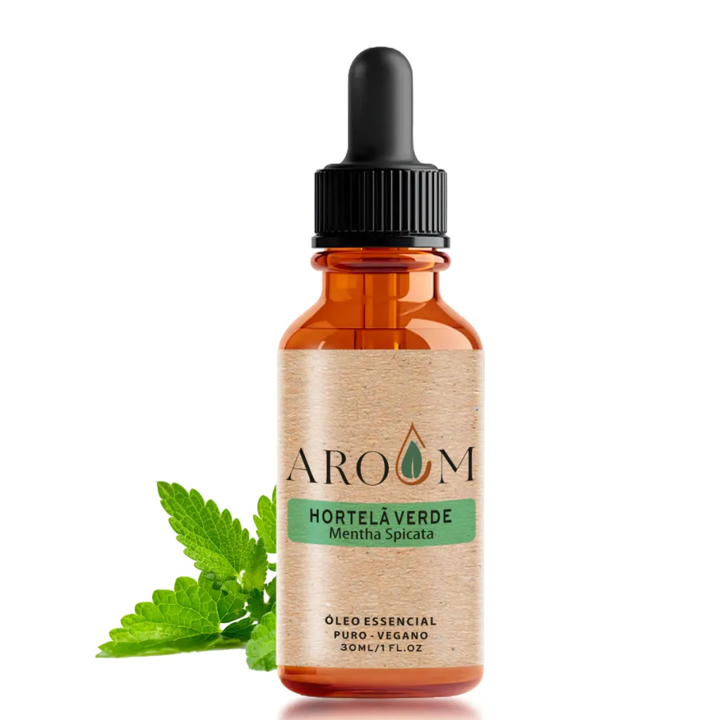 Óleo Essencial Aroom Hortelão Verde Puro 30ml Menta Spicata