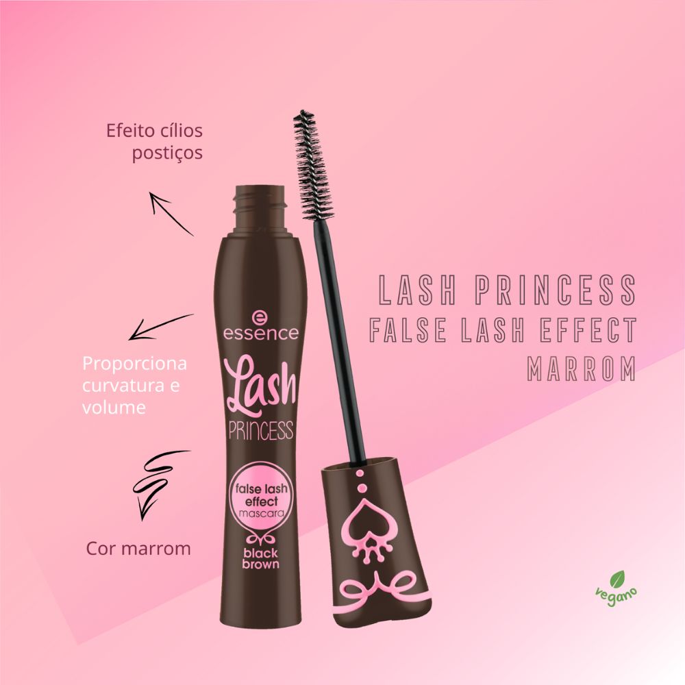 Máscara Para Cílios Essence Alongadora Lash Princess Cor Marrom 12ml